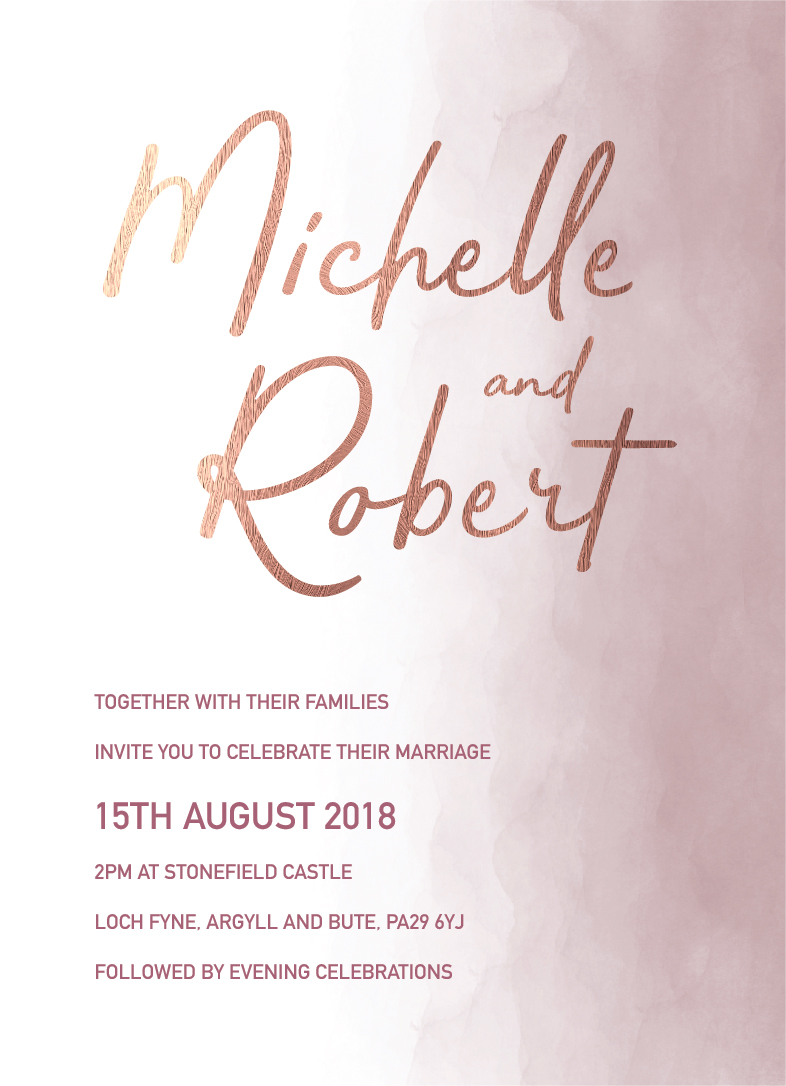 Dusty Rose Wedding Invitation | Foil Wedding Stationery | Foil Printing Co